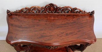  Serving Console in Solid Mahogany, Napoleon III Period - Mid 19th Century