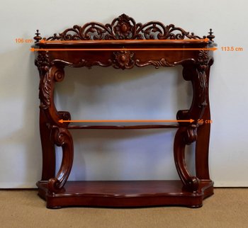  Serving Console in Solid Mahogany, Napoleon III Period - Mid 19th Century