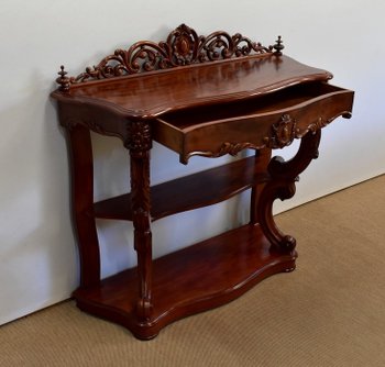  Serving Console in Solid Mahogany, Napoleon III Period - Mid 19th Century