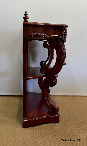  Serving Console in Solid Mahogany, Napoleon III Period - Mid 19th Century