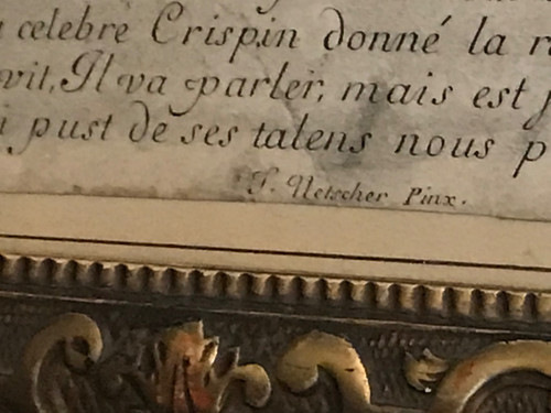 Ritratto a figura intera dell'attore Raymond Poisson nel ruolo di Crispino, acquaforte, XVII secolo