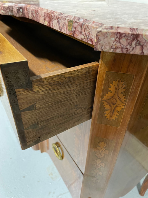 Transition Style Commode In Marquetry With Musical Instruments