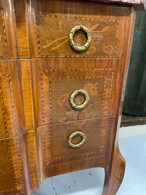 Transition Style Commode In Marquetry With Musical Instruments