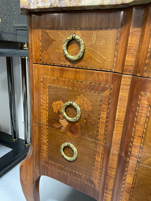 Transition Style Commode In Marquetry With Musical Instruments