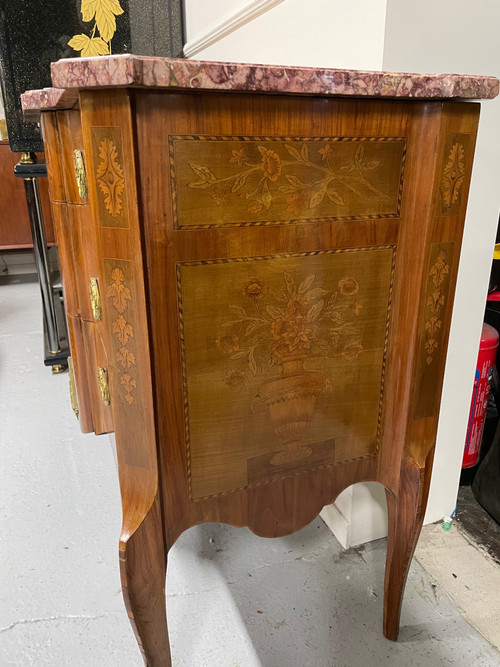 Transition Style Commode In Marquetry With Musical Instruments