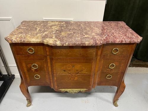 Transition Style Commode In Marquetry With Musical Instruments