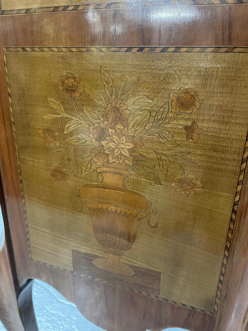 Transition Style Commode In Marquetry With Musical Instruments