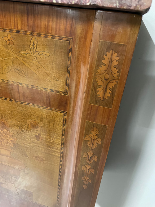 Transition Style Commode In Marquetry With Musical Instruments