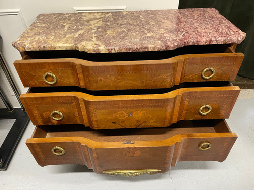 Transition Style Commode In Marquetry With Musical Instruments