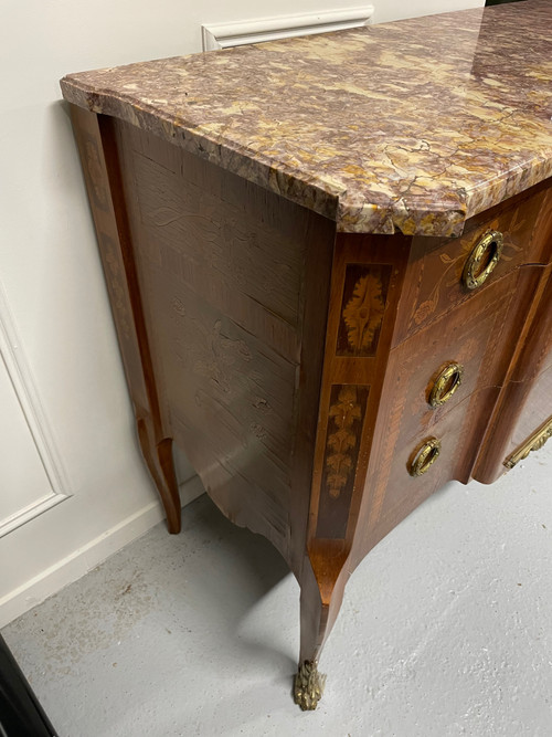 Transition Style Commode In Marquetry With Musical Instruments