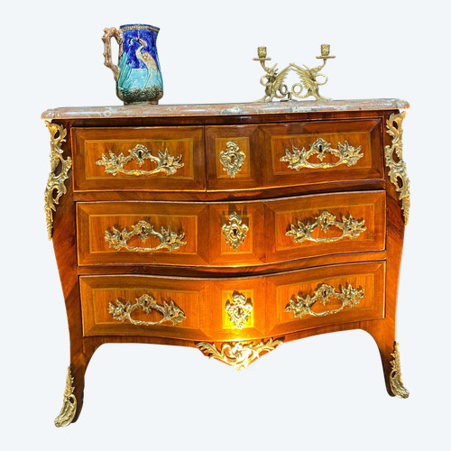 Louis XV chest of drawers from the 18th century stamped