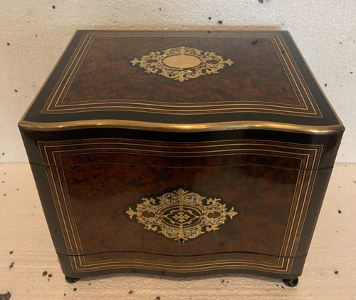 Complete Liqueur Cellar Boulle Napoleon III Box Marquetry Box XIX Century