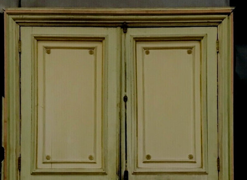 Double Haussmann passage doors in patinated solid wood 19th century