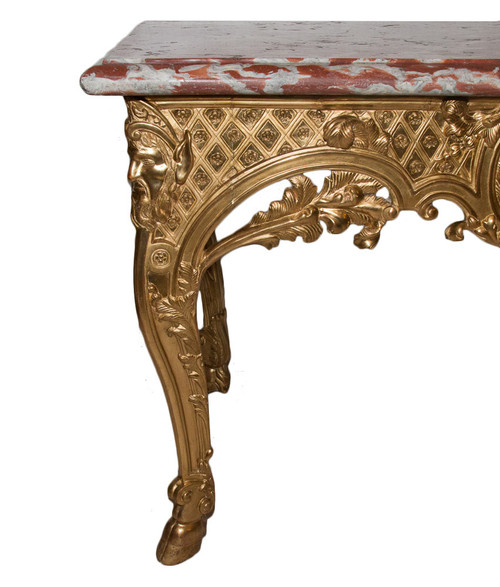 Regency Period Carved And Gilded Wood Console