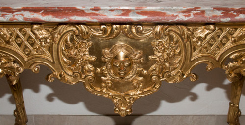 Regency Period Carved And Gilded Wood Console