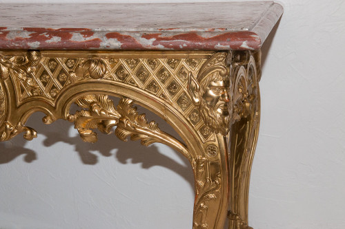 Regency Period Carved And Gilded Wood Console