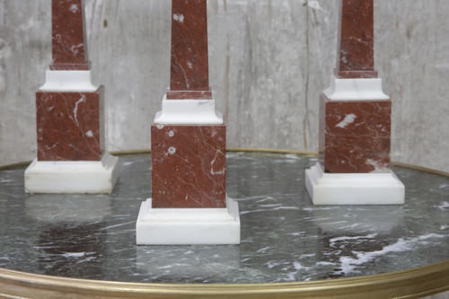 Suite of three marble obelisks, Italy, 20th century