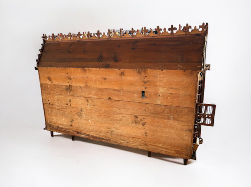 Importante Cage à Oiseaux - Volière Figurant Une Maison Début XXème L 158 cm