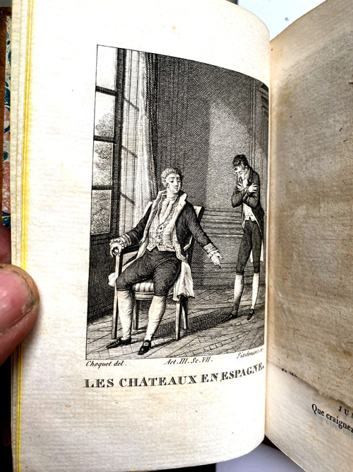 Charmant ensemble 4 + 5volumes in 16 Détouche et d'Harleville, théatre de 1820 à Paris