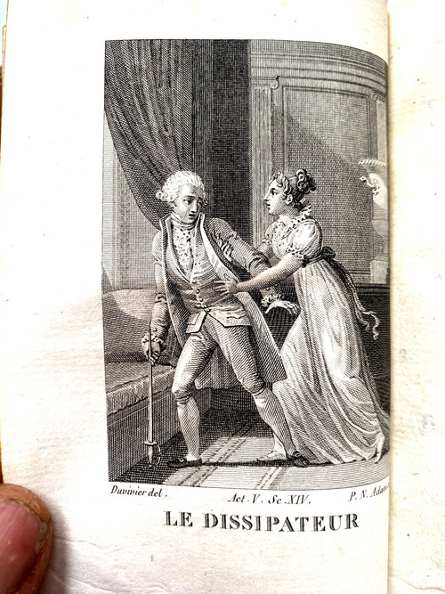 Charmant ensemble 4 + 5volumes in 16 Détouche et d'Harleville, théatre de 1820 à Paris