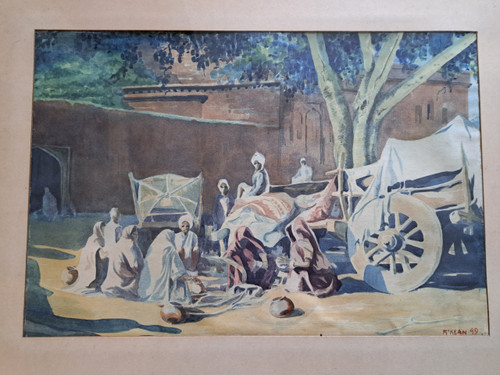 Mc Kean , North African Village Scene , Watercolor , 1949.