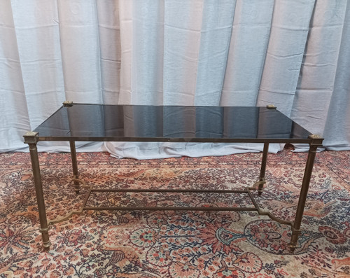 Maison Jansen vintage brass and glass coffee table