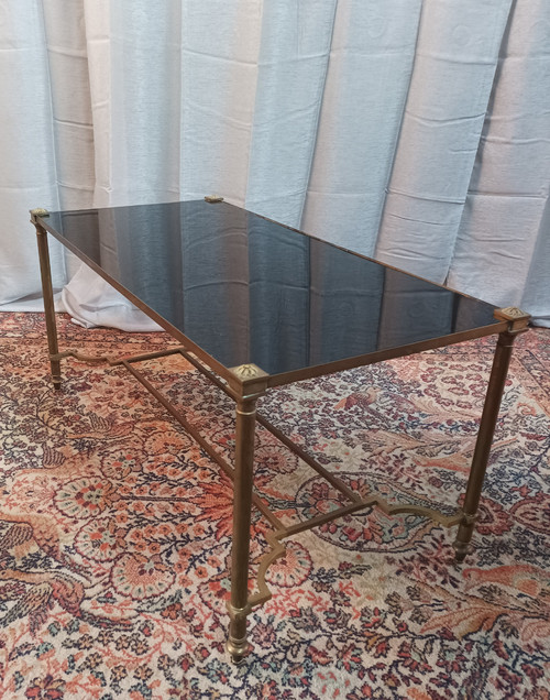 Maison Jansen vintage brass and glass coffee table