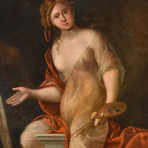 Mattheus Terwesten (La Haye, 1670 - 1757), Jeune Femme Comme Allégorie De La Peinture