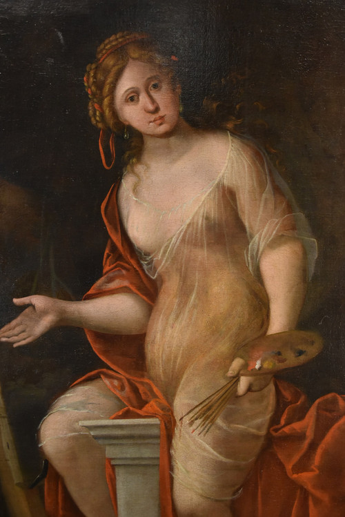 Mattheus Terwesten (La Haye, 1670 - 1757), Jeune Femme Comme Allégorie De La Peinture