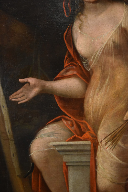 Mattheus Terwesten (La Haye, 1670 - 1757), Jeune Femme Comme Allégorie De La Peinture