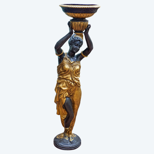 DUBANTON, "FEMME BRONZE POLYCHROME, grand serviteur", XX.