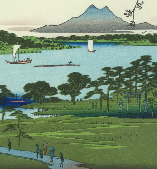 Hiroshige Utagawa, stampa giapponese, Le cento vedute di Edo, n. 35: Il fiume Sumida-gawa