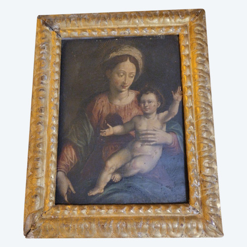 Virgin and Child - Oil On Copper - Antwerp School - 17th C.