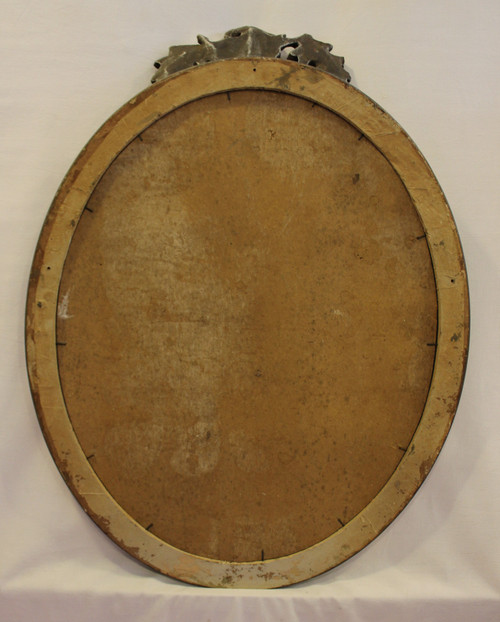 Louis XV Style Oval Mirror, Shell And Patina 48 X 65 Cm