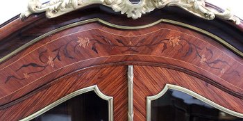  Mahogany and Rosewood Bookcase, Louis XV style, Napoleon III period - mid 19th century