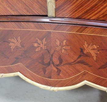  Mahogany and Rosewood Bookcase, Louis XV style, Napoleon III period - mid 19th century