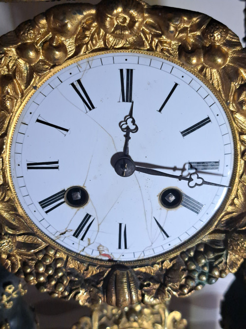 Vecchio orologio da portico Napoleone 3 con intarsio Boulle