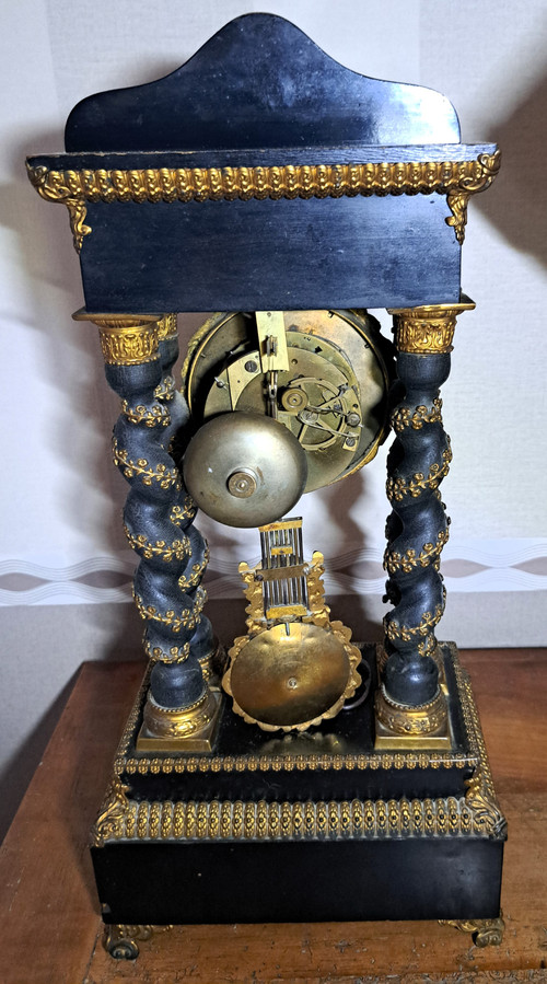 Vecchio orologio da portico Napoleone 3 con intarsio Boulle