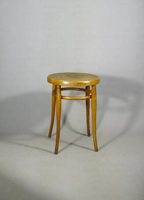 Bistro stool, curved wood, 1920, star seat