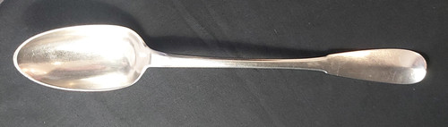 18th century solid silver stew spoon