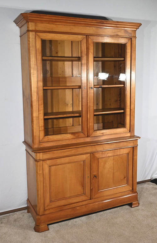 Small Buffet Two-body bookcase in solid cherry wood – 1900