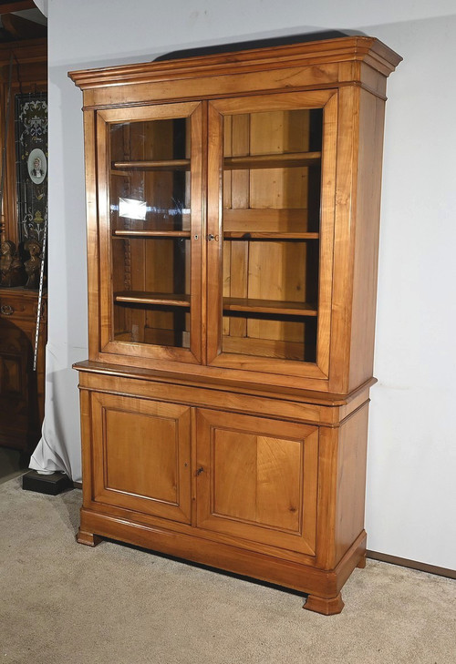 Small Buffet Two-body bookcase in solid cherry wood – 1900