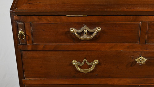 Scribanne chest of drawers in solid mahogany, Georgian period, England – 18th century