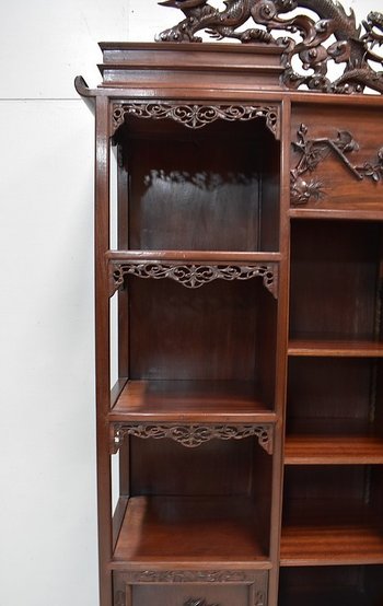  Atypique Meuble Cabinet Asiatique, origine Vietnam, en Acajou massif - Fin XIXe 