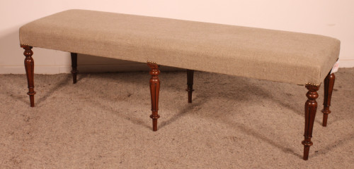 6 Feet Walnut Bench From The 19th Century