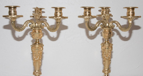 Pair Of Henri Picard Gilt Bronze Candlesticks