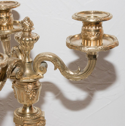 Pair Of Henri Picard Gilt Bronze Candlesticks