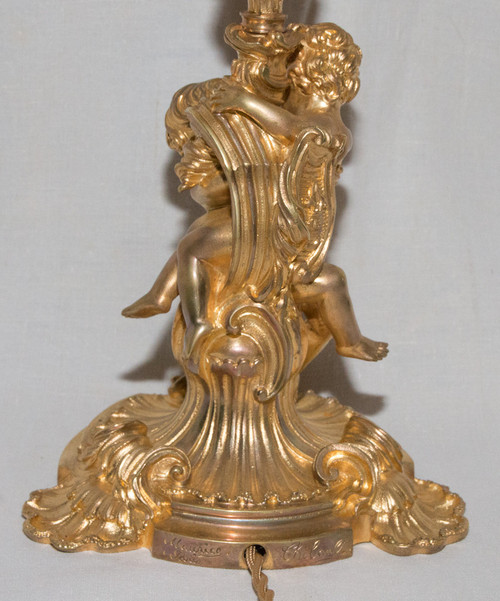 Living Room Lamp In Gilt Bronze Maurice Thibault Paris