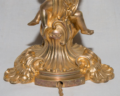 Living Room Lamp In Gilt Bronze Maurice Thibault Paris