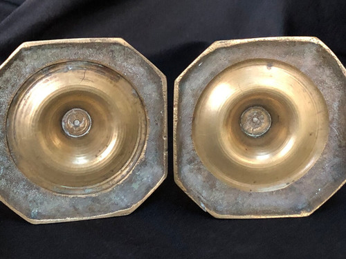 Pair of 18th century bronze candlesticks